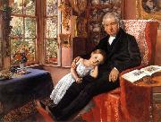 Sir John Everett Millais James Wyatt and His Granddaughter France oil painting artist